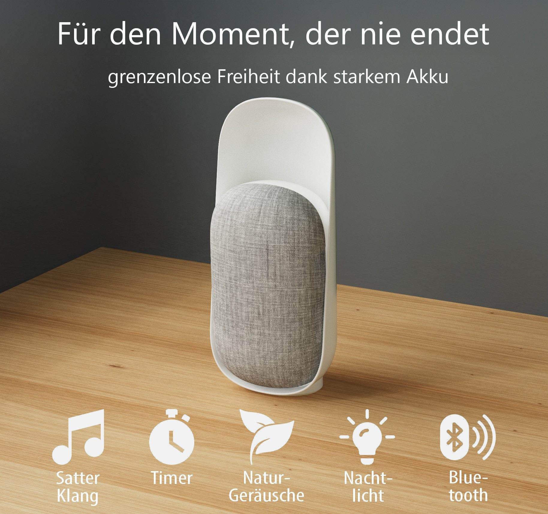 Northpoint LED Nachtlicht 3 in 1 Nature Sound Box mit Bluetooth Lautsprecher Nachlicht Timer WW