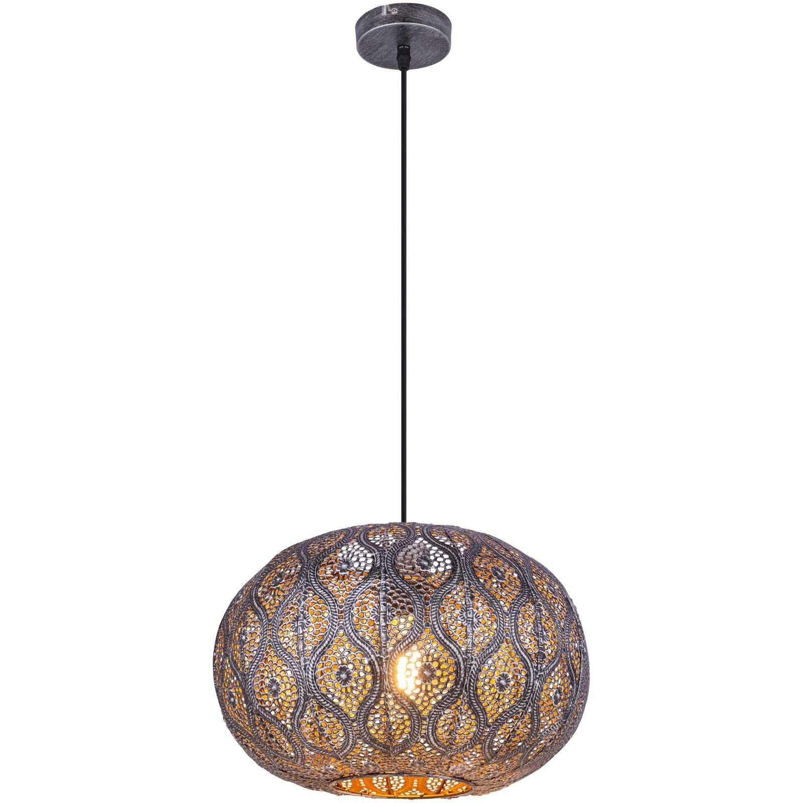 Globo Hängeleuchte GLOBO Hängeleuchte Esszimmer Pendelleuchte Wohnzimmer Hängelampe Glas, rund, modern, orientalisch, ohne Leuchtmittel, Lichtfarbe ist abhängig vom Leuchtmittel, Pendellampe, Schlafzimmer, Küche, Flur