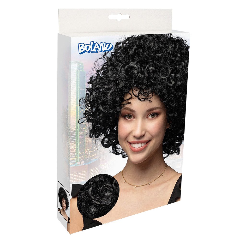 Boland Kostüm-Perücke Candice schwarz Afro-Lockenperücke für Damen und Herren, voluminöse dichte Lockenstruktur