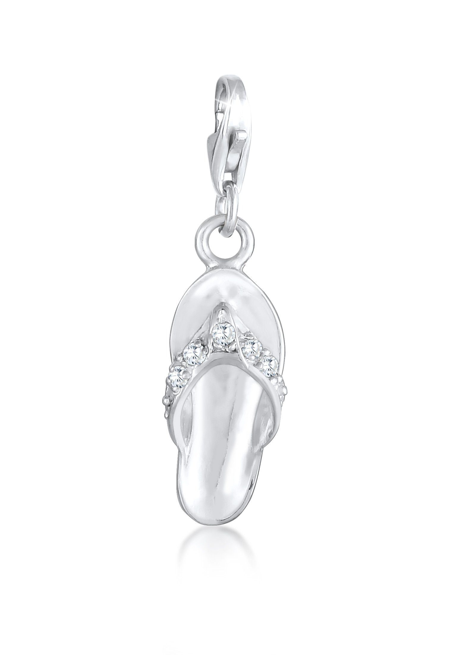 Nenalina Charm-Einhänger Anhänger Sandale Zirkonia Kristalle 925 Silber, Schuh