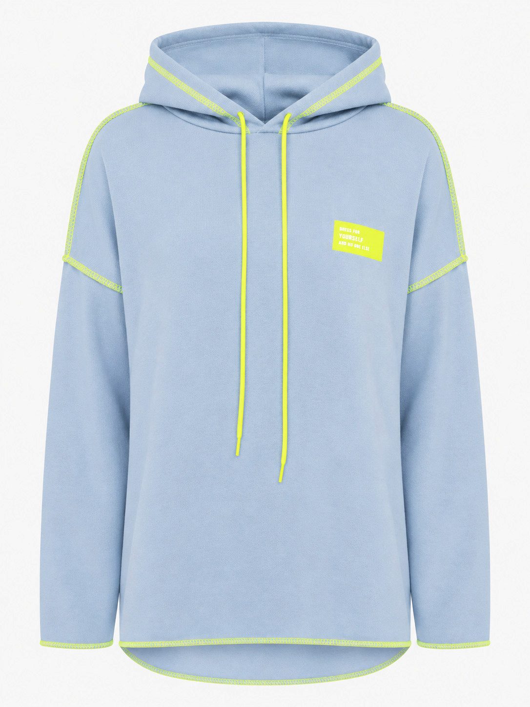 Zwillingsherz Hoodie Neon Streifen & Patch – Bild 2 von 2