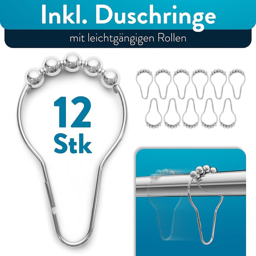 Benkstein Duschvorhangstange ausziehbare Duschstange ohne Bohren günstig online kaufen