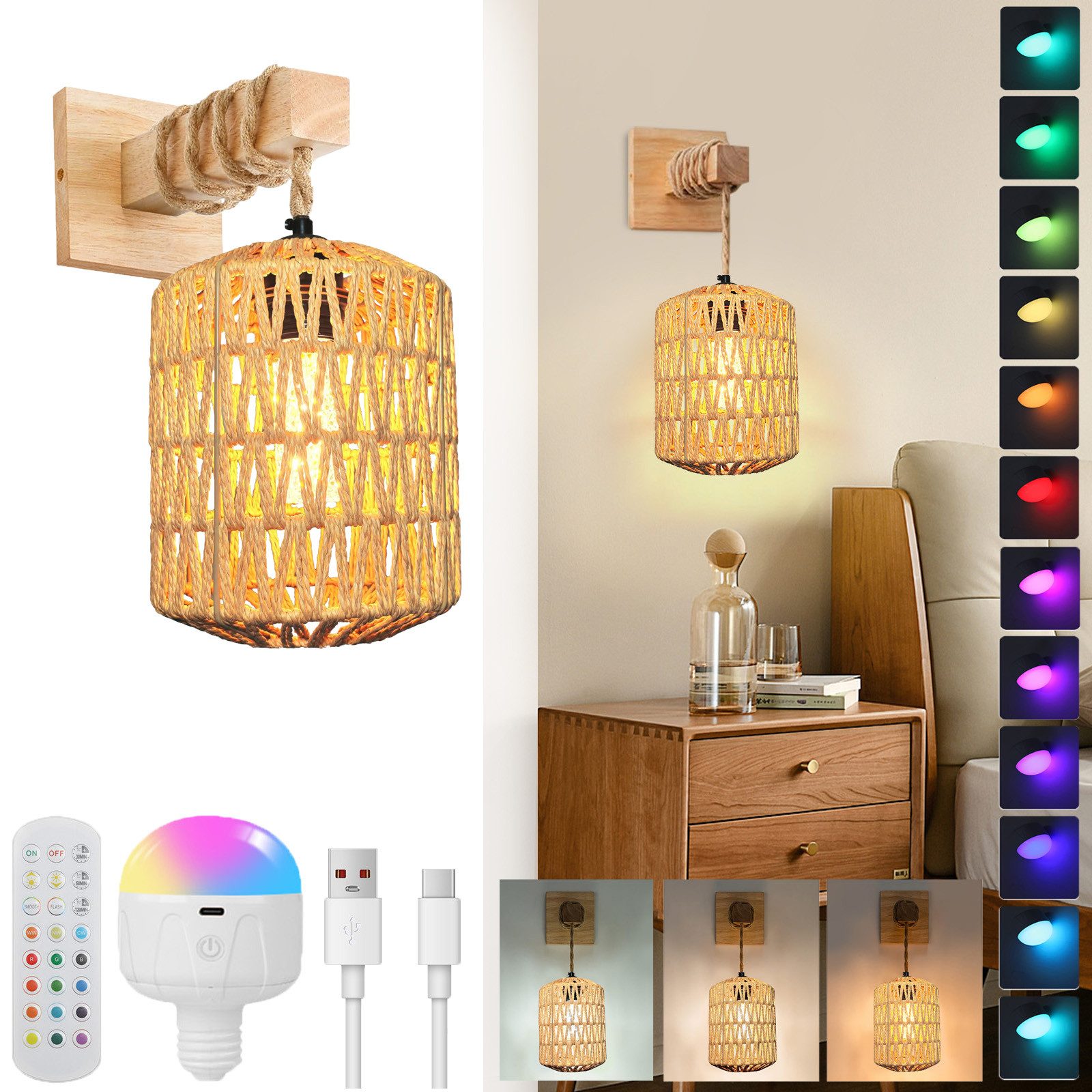 MUPOO LED Wandleuchte Vintage Innen Wandleuchte,E27 günstig online kaufen