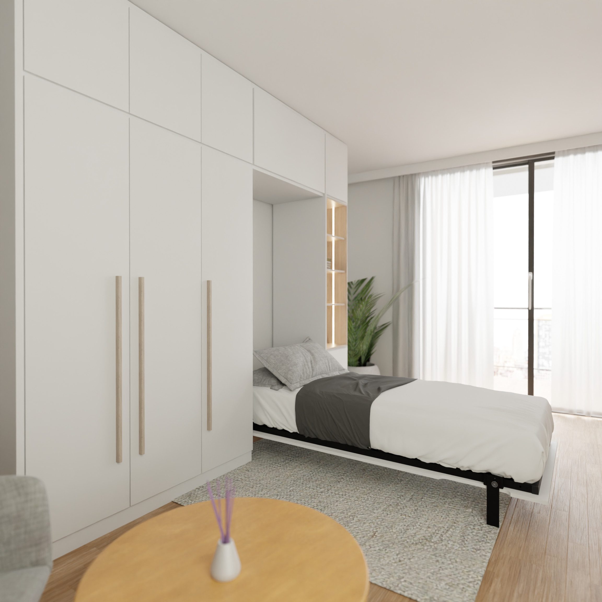 WallBedKing Schrankbett Morphy Schrankbett Integrated-Wandbett-Rahmen – Modulares - Vertical