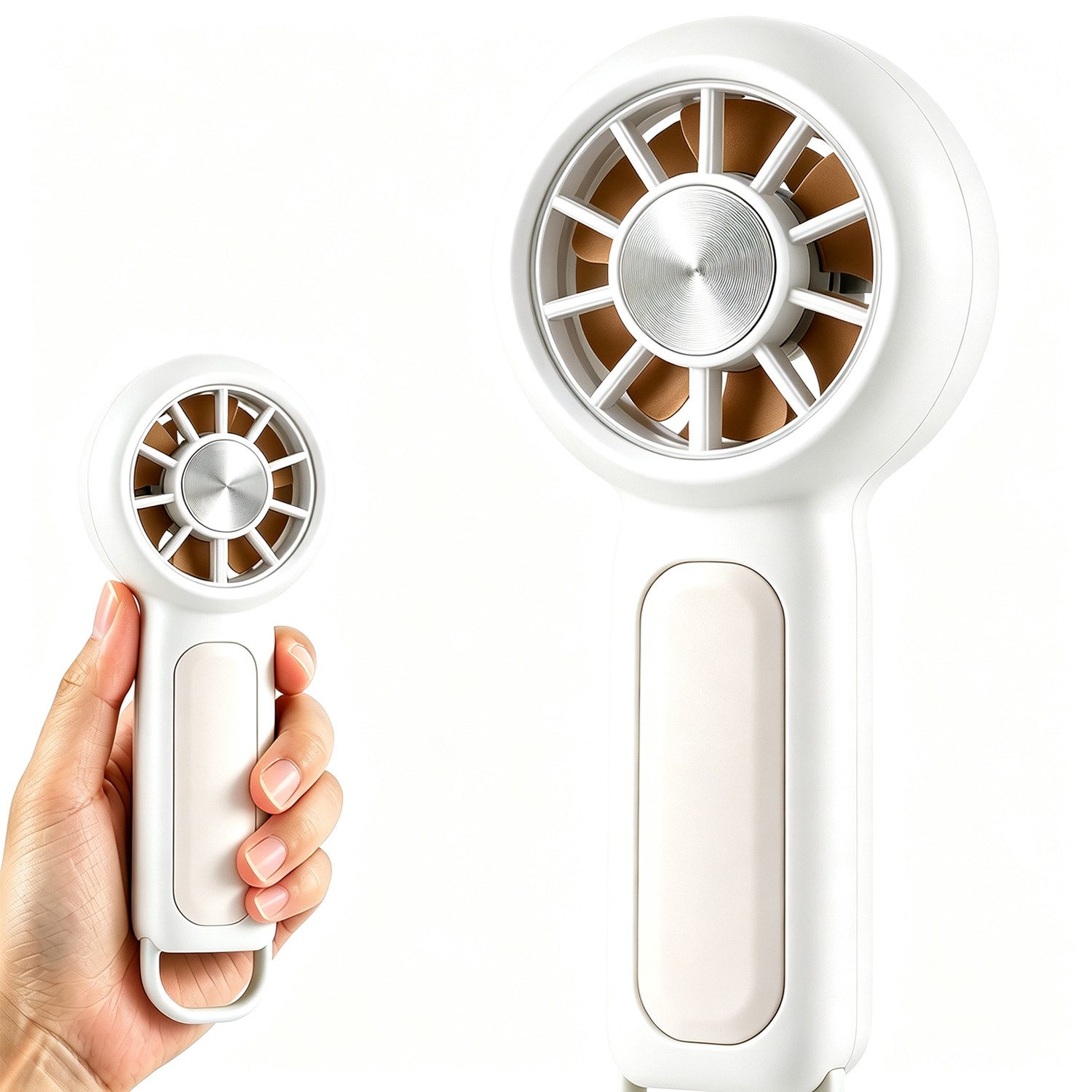 MOPUEA Mini USB-Ventilator Handventilator 500mAh Mini Ventilator Tragbar Leise fuer Unterwegs