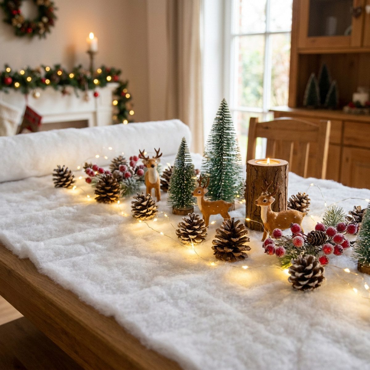 Kaemingk Weihnachtsbaumdecke Schneeteppich Polyester L.600cm B.45cm H.1cm weiss, Schneeteppich Polyester L.600cm B.45cm H.1cm weiss