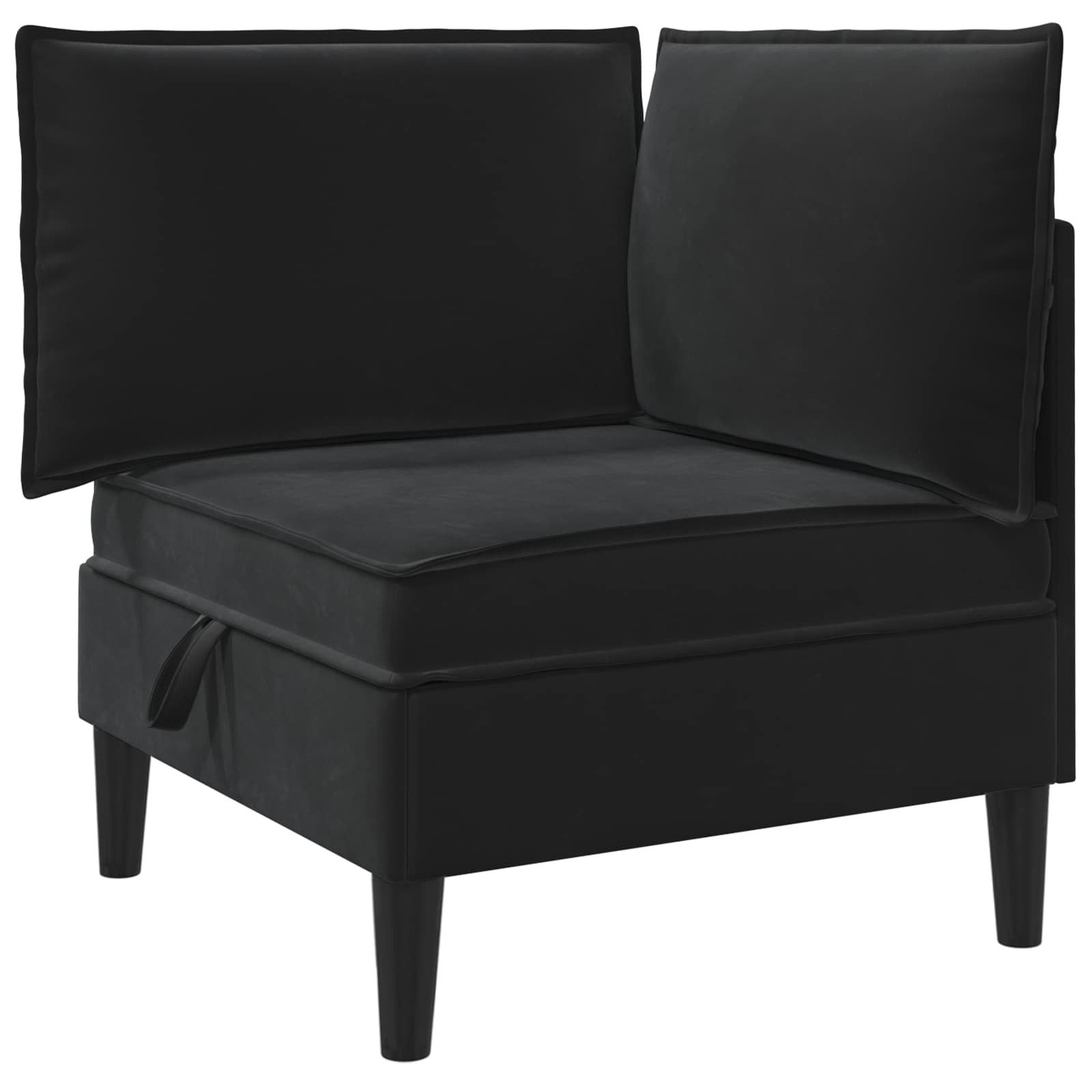 vidaXL Sofa Sofa mit Stauraum Schwarz Samt, 1 Teile