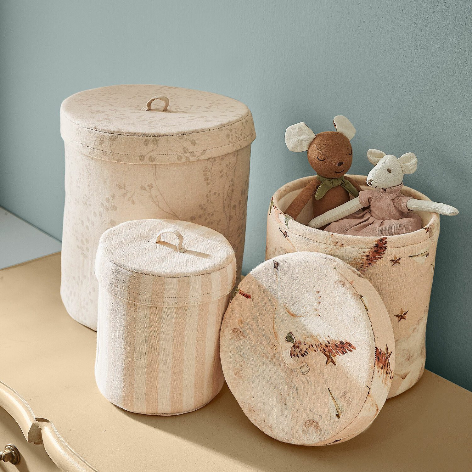 Mirabeau Dekokorb Box 3er Set Bellise creme/rosa (3er Set, 3er Set)