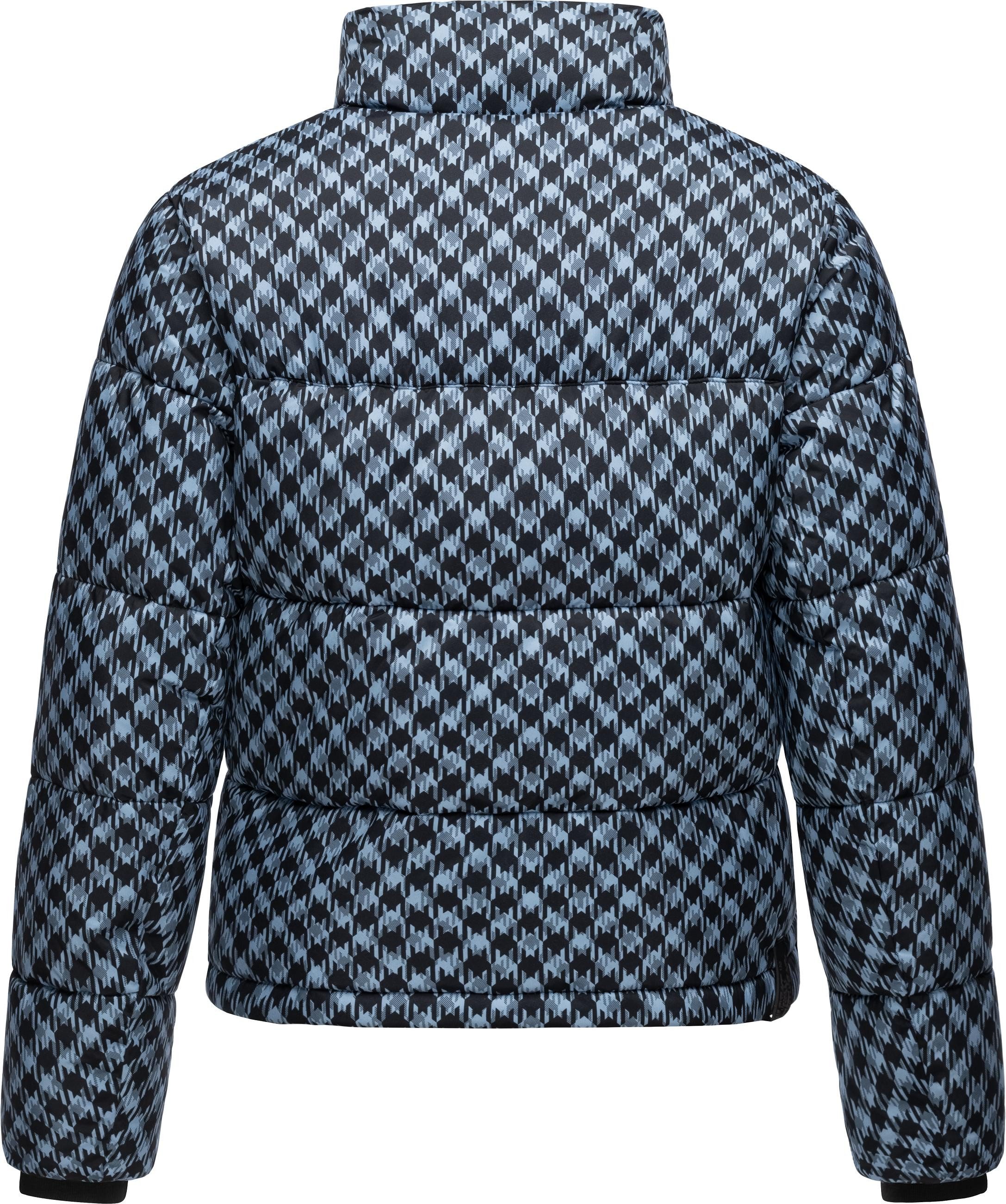 Ragwear Winterjacke Serah Print wasserdichte Winter Steppjacke mit Hahnentritt Muster