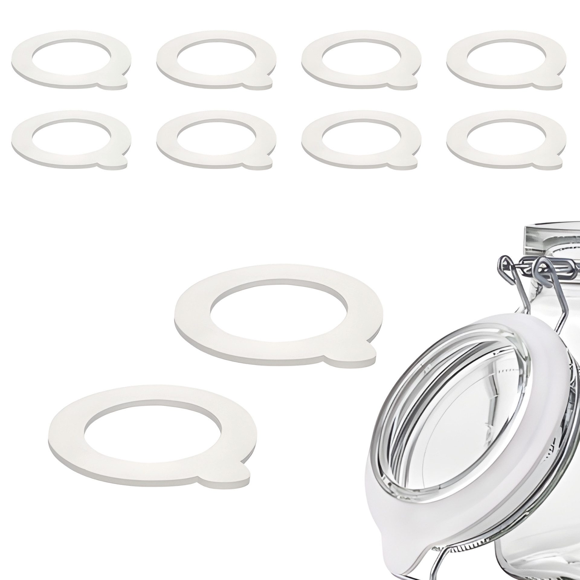 mikken Einkochring 10x Gummidichtung 65x41 mm weiß – Gummiringe für Einkochgläser, für Bügelverschlussgläser