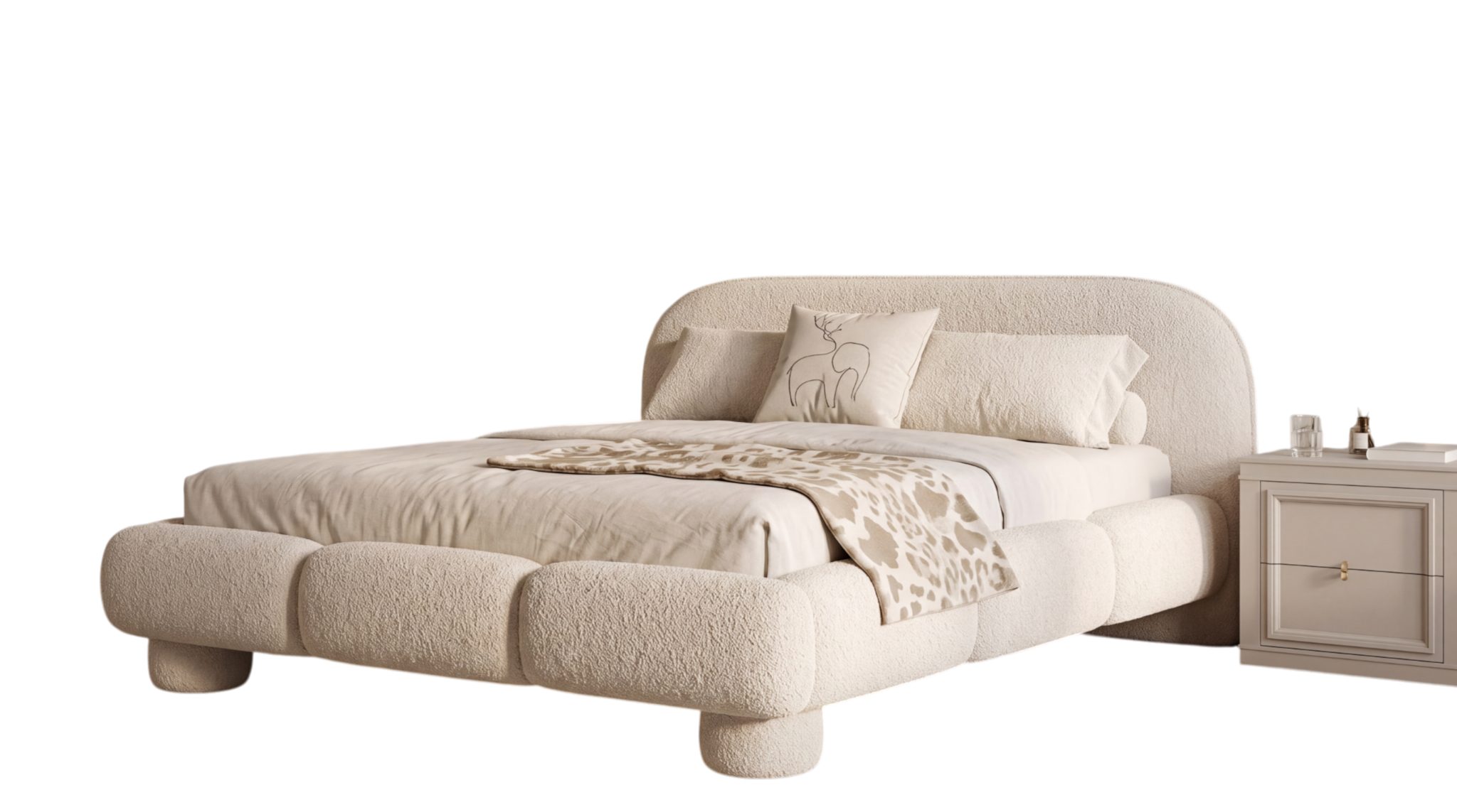 thematys Polsterbett mit Bettkasten, CLOUD 140x200 160x200 180x200 200x200cm (Kopfteil im Oversize-Look und Stauraum – weich, modern und pflegeleicht), Inklusiv – Bild 2 von 5