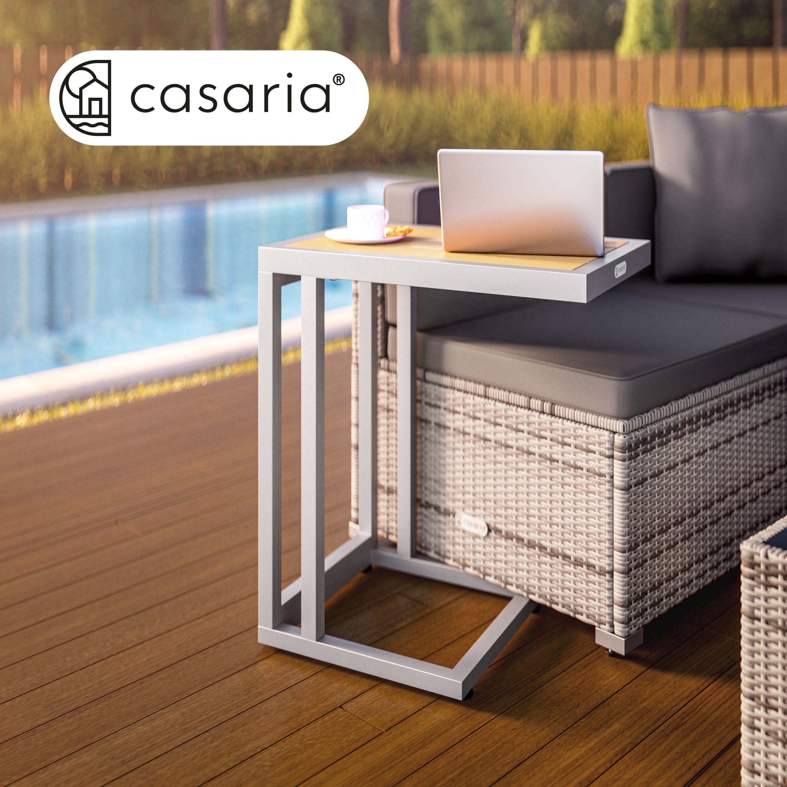 Casaria Beistelltisch, 50x40x66cm WPC Tischplatte 25kg günstig online kaufen