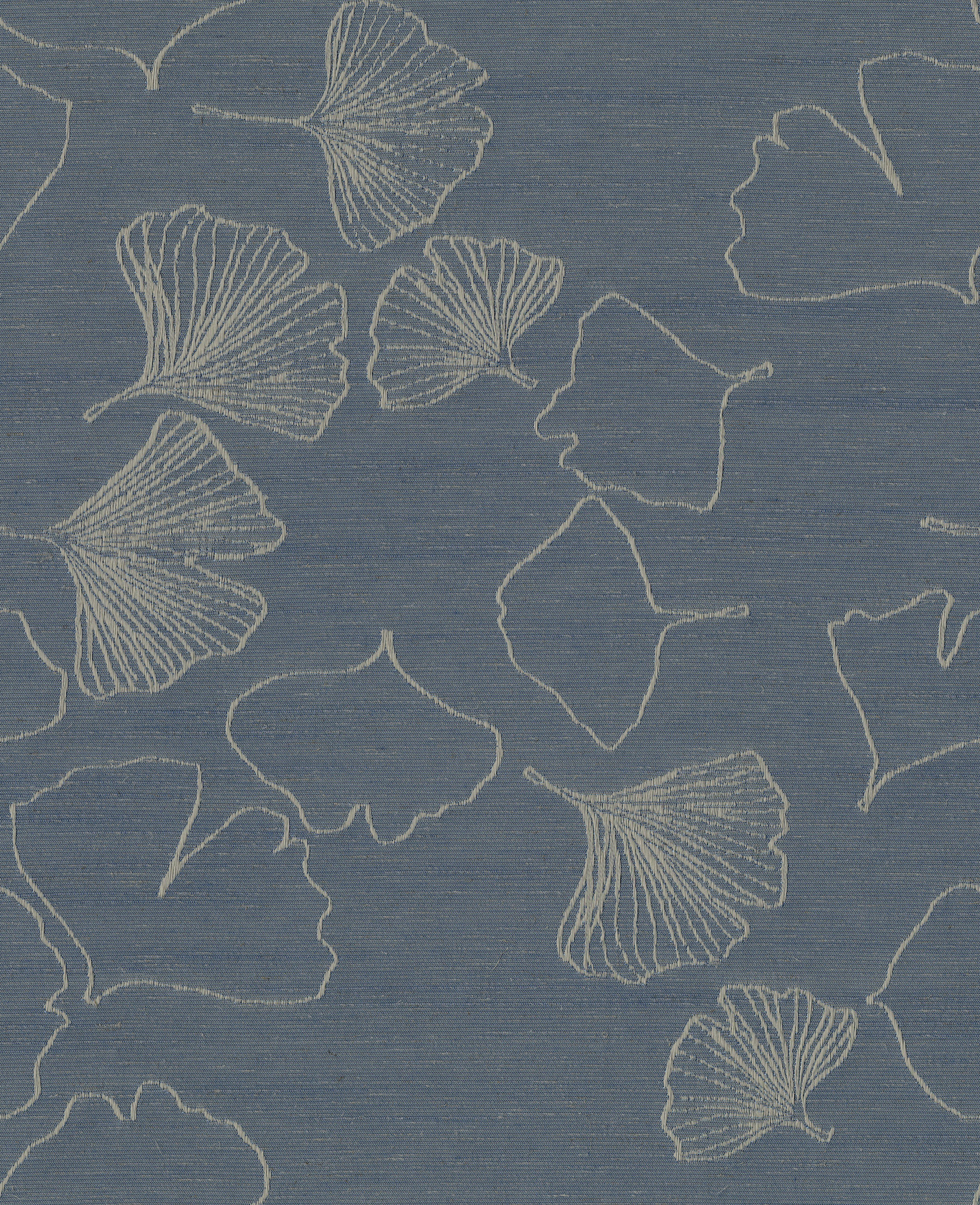 filigranem Neutex Ginkgo-Motiv Vorhang (1 Polyester-Leinendeko Jacquard, blickdicht, jeansblau Multifunktionsband you!, mit for St), GRACE,