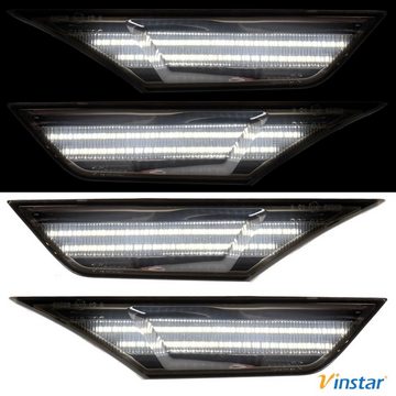 Vinstar KFZ-Ersatzleuchte 2X LED SMOKE Rauchglas Seitenblinker Blinker für HONDA, kompatibel mit: HONDA Civic X ab 2015 auch TYPE-R