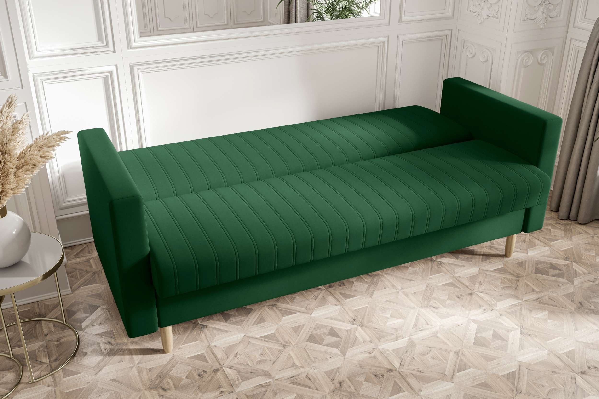 Stylefy 3-Sitzer Melisa, Sofa, Schlafsofa, Modern Sitzkomfort, Design Bettkasten, mit Bettfunktion, mit
