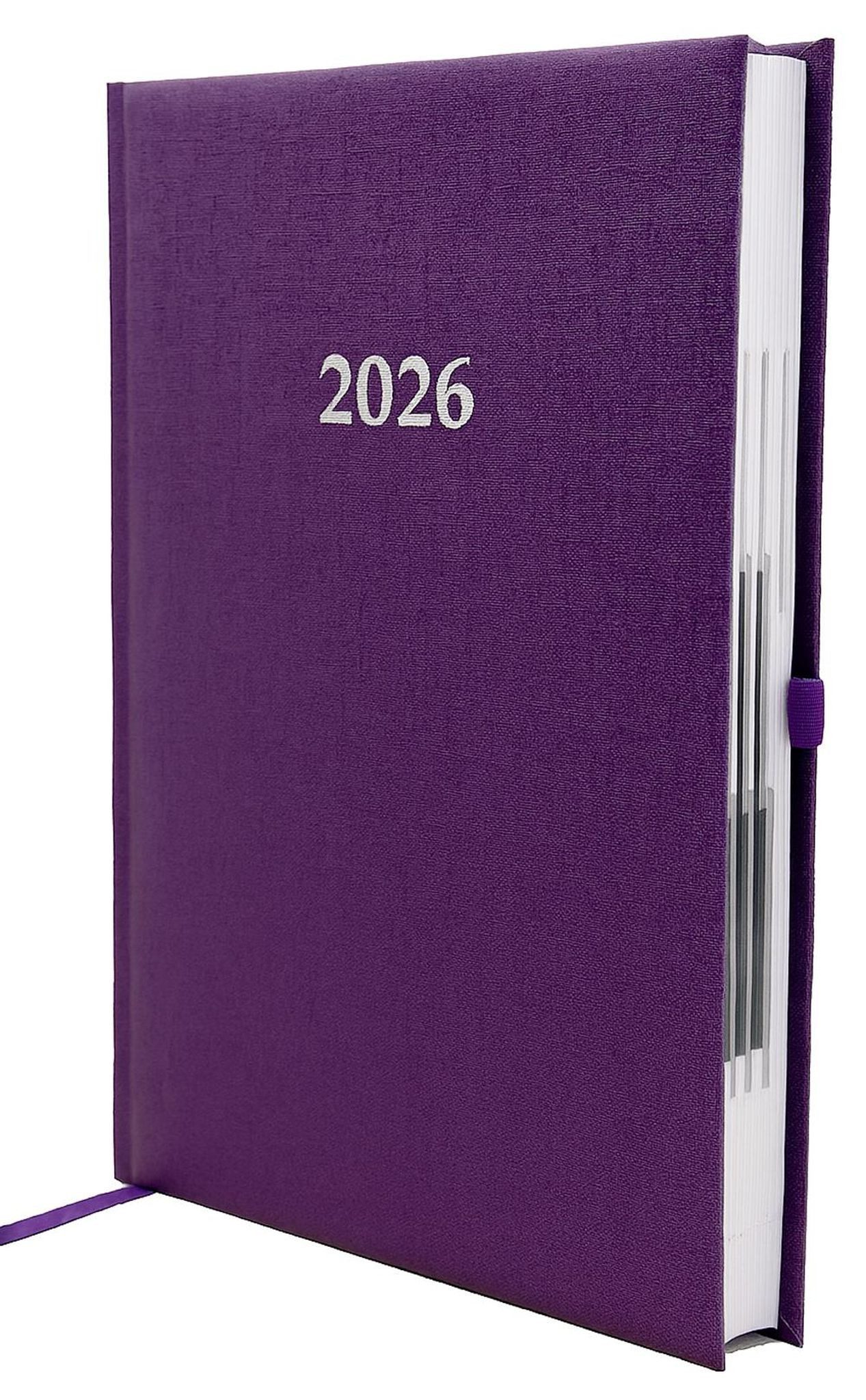 ADINA Buchkalender 2026 ADINA Buchkalender Chefplaner A5 violett-metallic 1 Tag 1 Seite