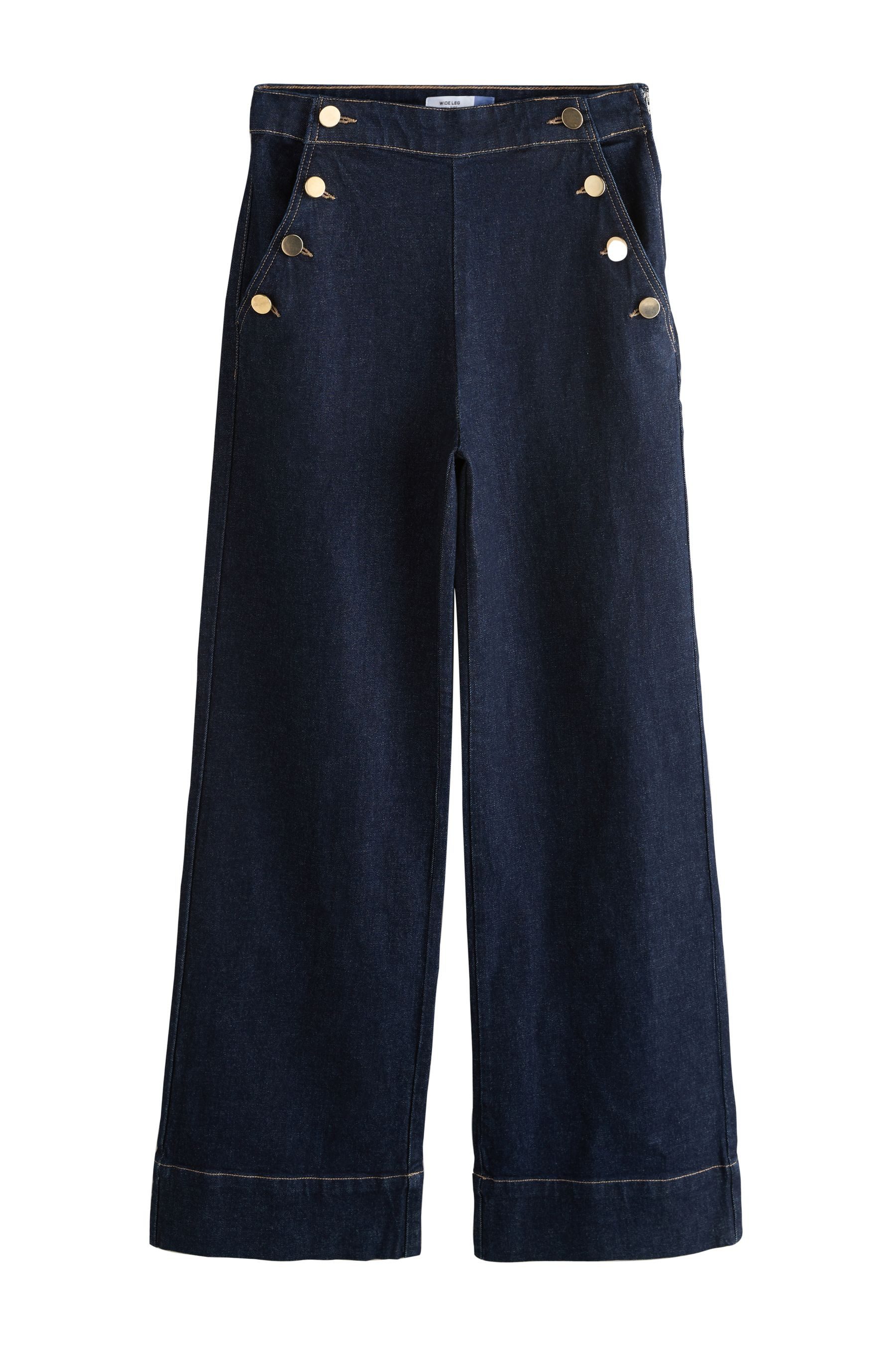 Next Weite Jeans Jeans mit weitem Bein und Goldknopf vorne (1-tlg) günstig online kaufen