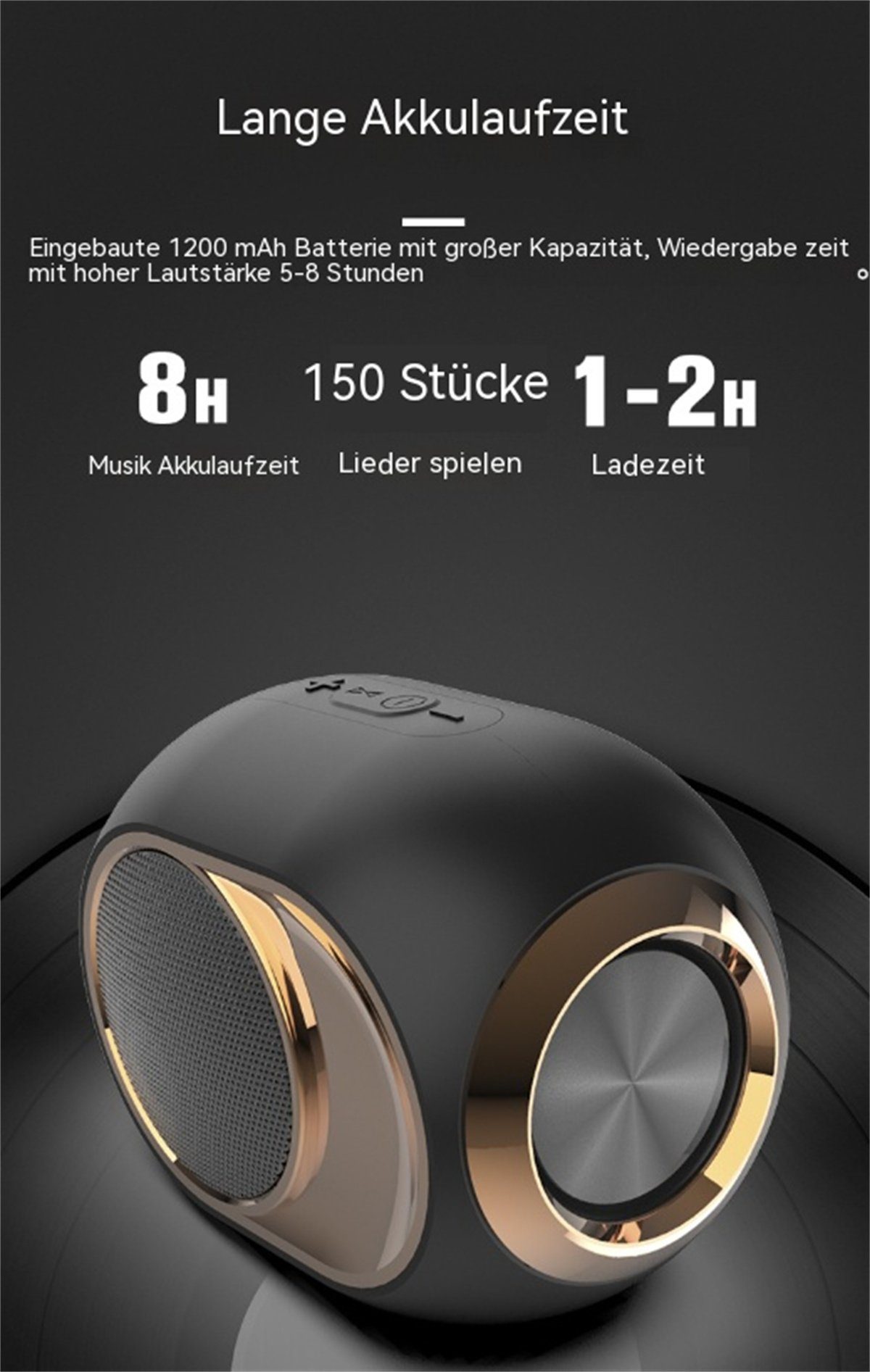 carefully kabelloser Bluetooth-Lautsprecher Tragbarer W) selected (5 Schwarz Stereo-Bluetooth-Außenlautsprecher