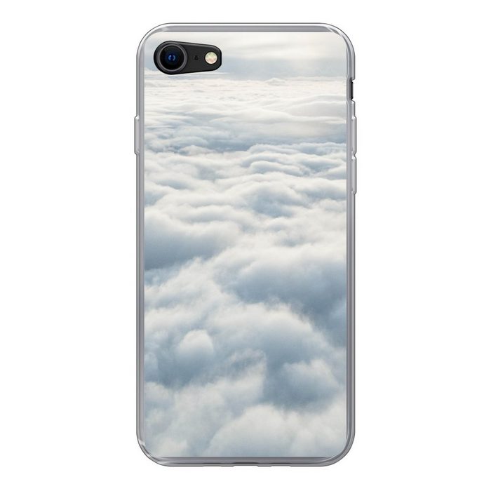 MuchoWow Handyhülle Bild eines bewölkten Himmels aufgenommen aus einem Flugzeug Handyhülle Apple iPhone 8 Smartphone-Bumper Print Handy Schutzhülle