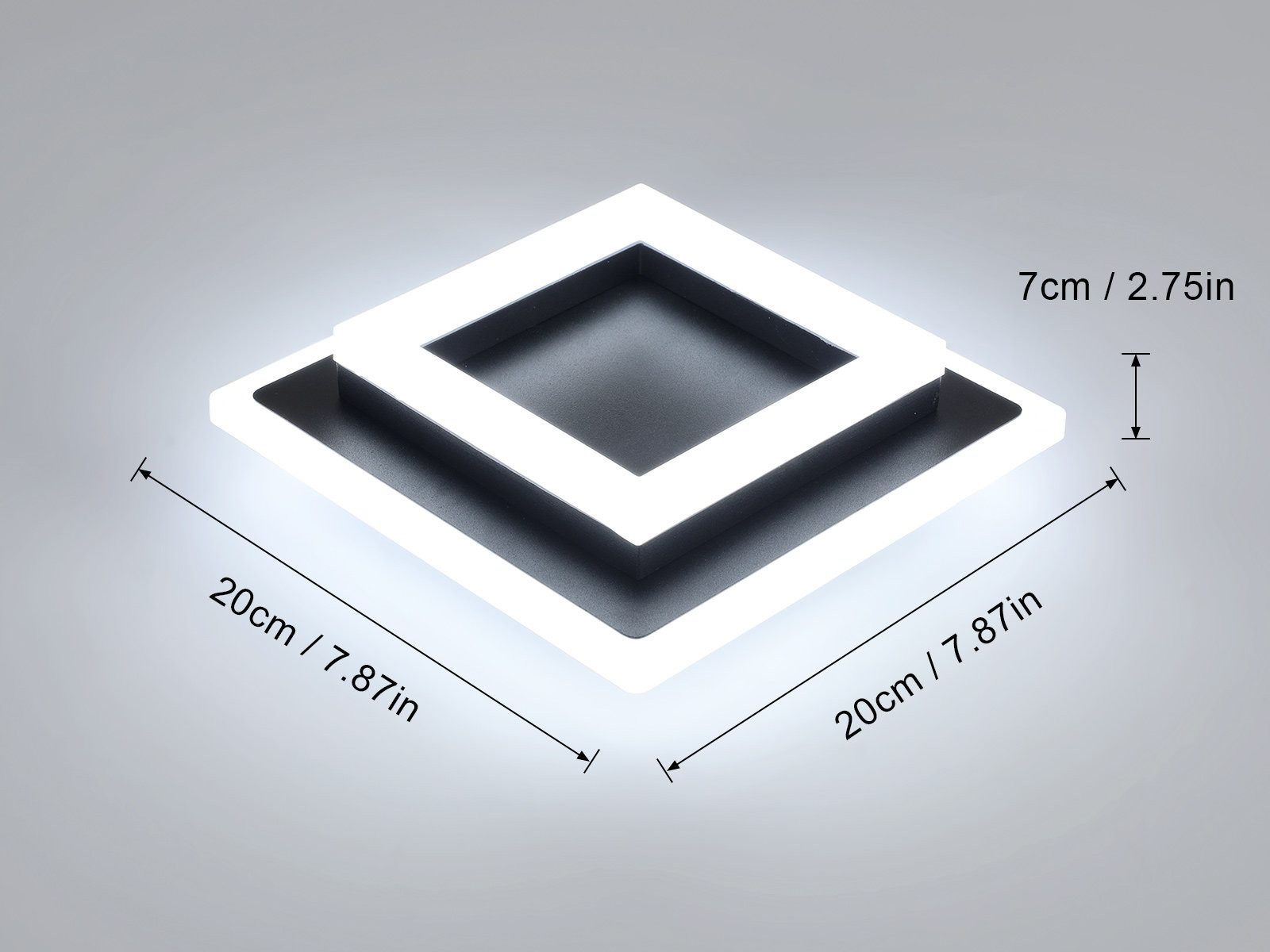 Goeco Deckenleuchte LED Deckenlampe, Quadratisch, 24W, günstig online kaufen