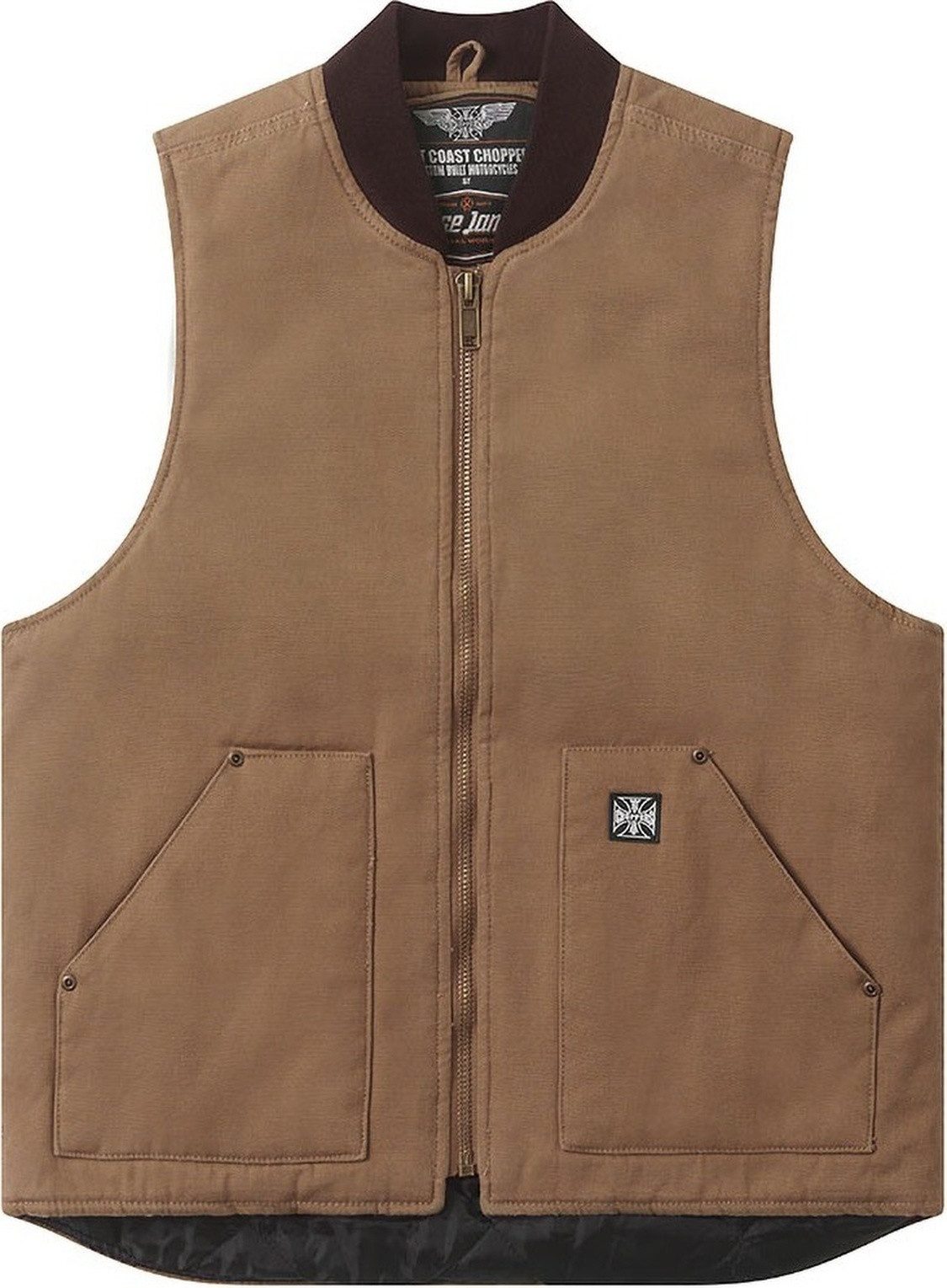 West Coast Choppers Kurzjacke Heavy Duty Workvest - Frontier Brown