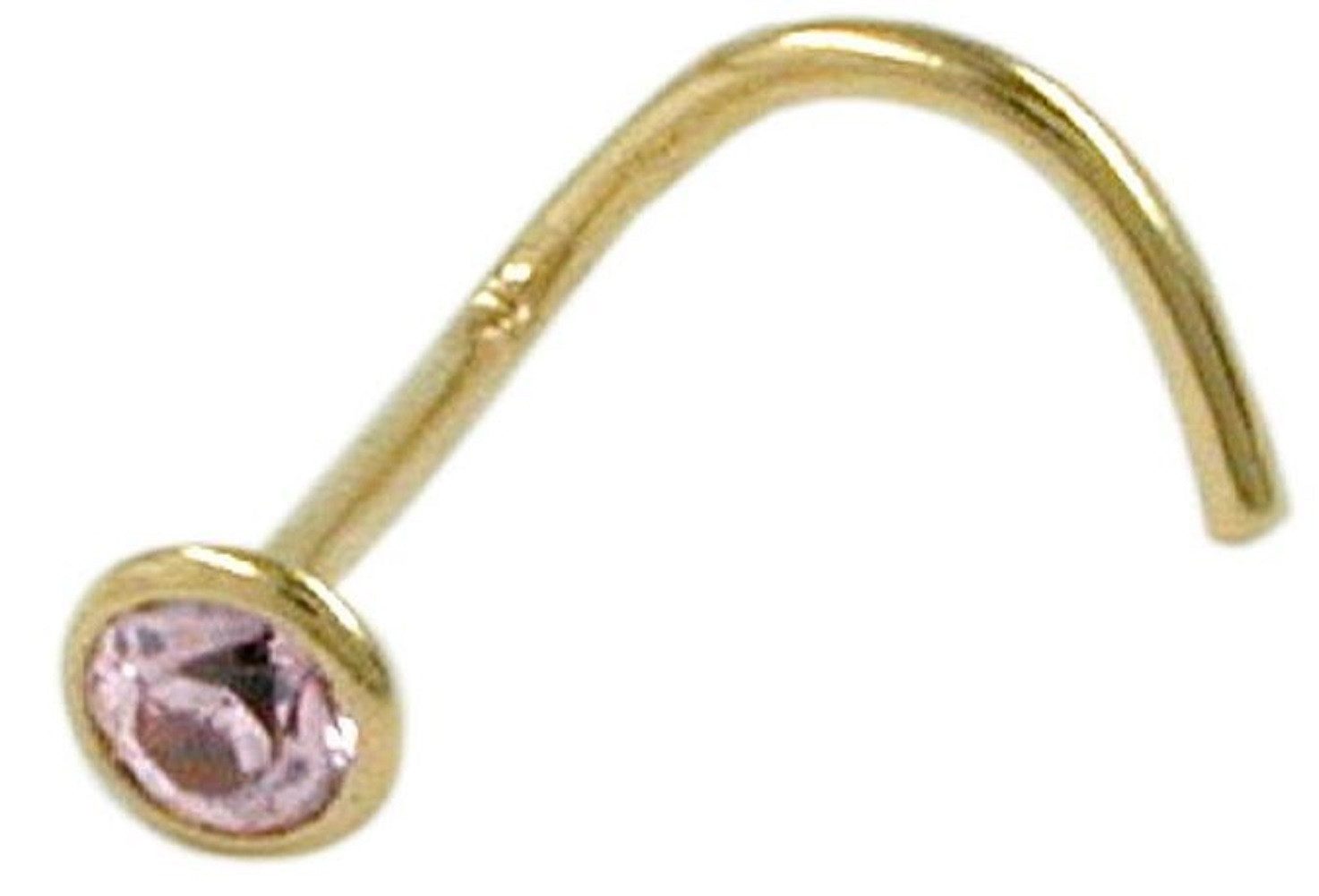Nasenpiercing Nasenstecker Piercing Zirkonia pink 750 Gold
