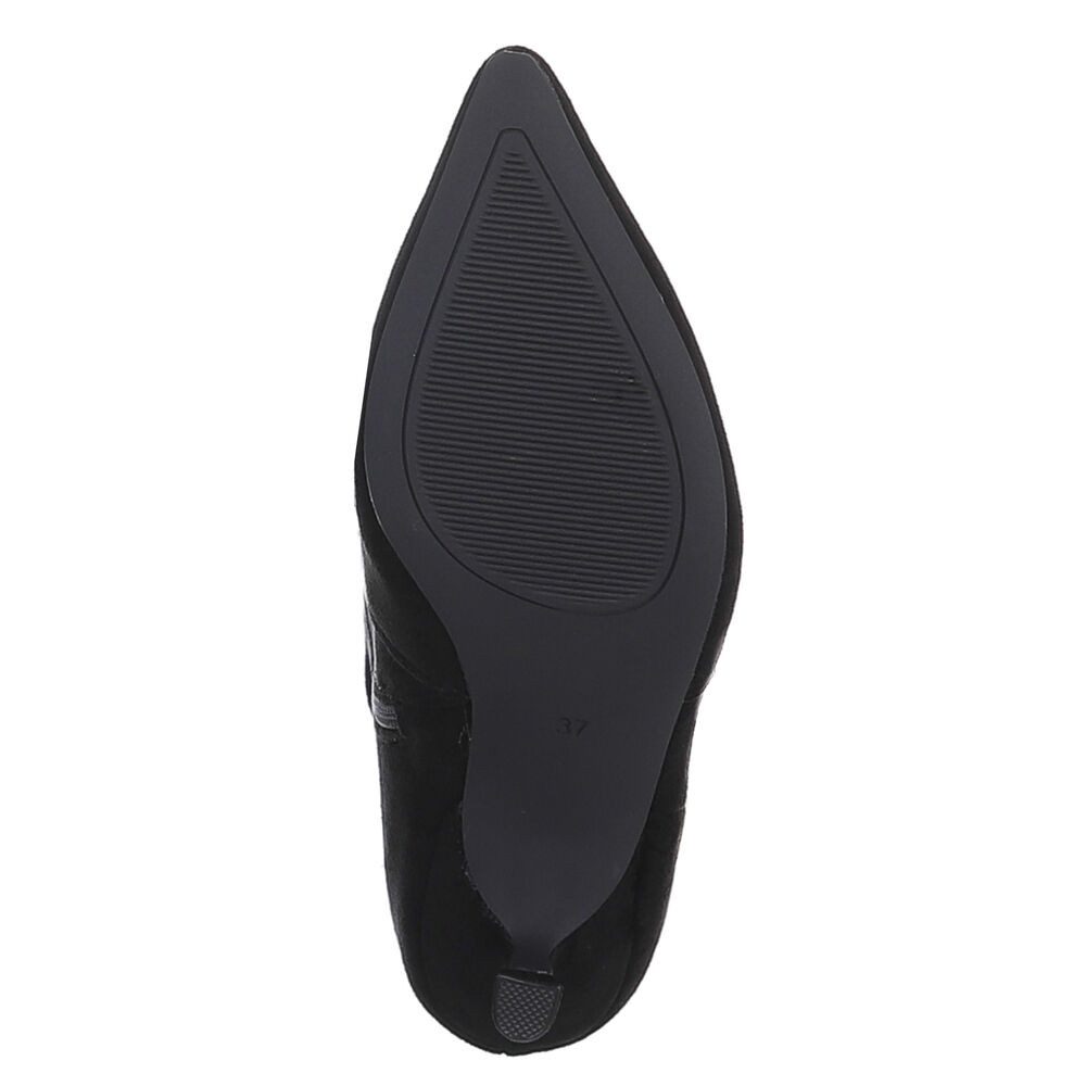 Ital-Design Elegante Stiefel mit Raffung für Damen im Alltag Stiefel (90515049) Pfennig-/Stilettoabsatz Stiefel in Schwarz