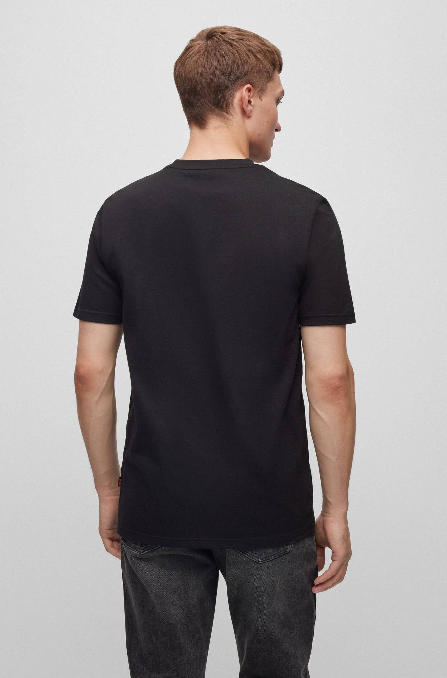 (85) (1-tlg) TEFRAGILE black T-Shirt T-Shirt Herren BOSS