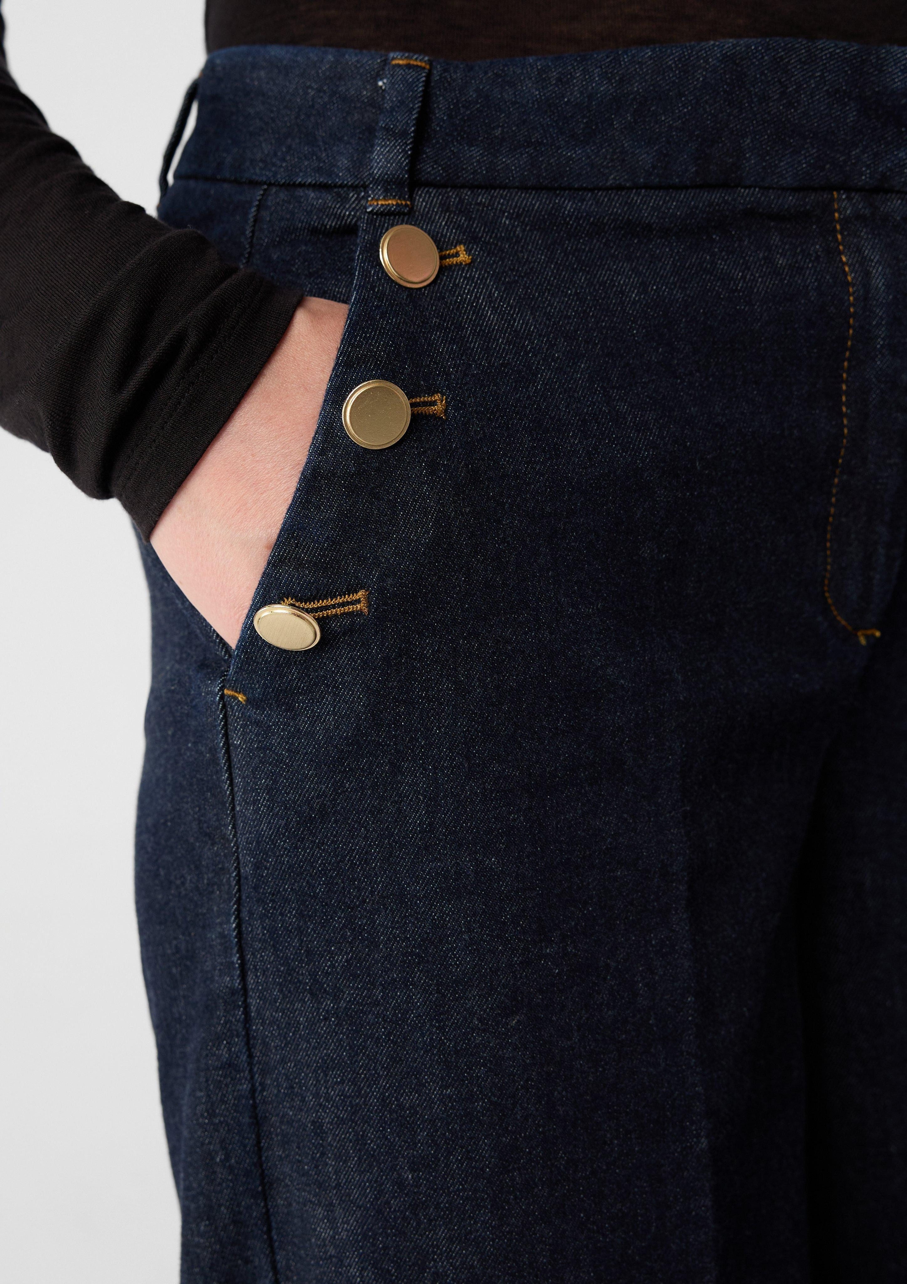 Comma 5-Pocket-Jeans Wide-Leg-Jeans mit Zierknöpfen günstig online kaufen