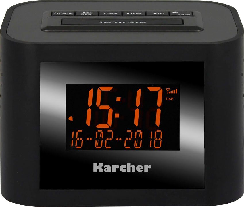 Karcher DAB 2420 Digitalradio (DAB) (Digitalradio (DAB), FM-Tuner mit RDS, 2  W), Großes Multifunktionsdisplay (2 Zeilen) in 3 Stufen dimmbar