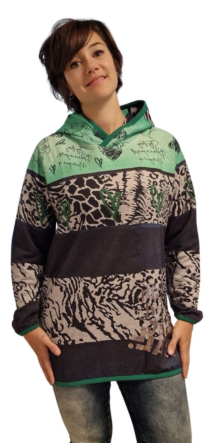 Hoodie G29-1124, Gio Milano Hoodie Animal mit Kapuze