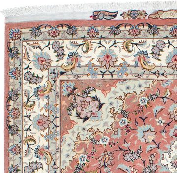 Orientteppich Perser - Täbriz - Royal - 204 x 154 cm - rosa, morgenland, rechteckig, Höhe: 7 mm, Wohnzimmer, Handgeknüpft, Einzelstück mit Zertifikat