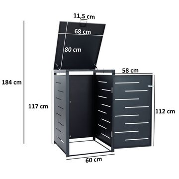 Zelsius Mülltonnenbox Mülltonnenbox für eine Mülltonne, Anthrazit RAL 7016 (Set, 1-tlg), Inkl. Erweiterungsmöglichkeit