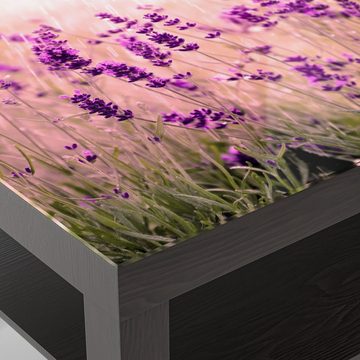 DEQORI Couchtisch 'Lavendelblüten im Regen', Glas Beistelltisch Glastisch modern