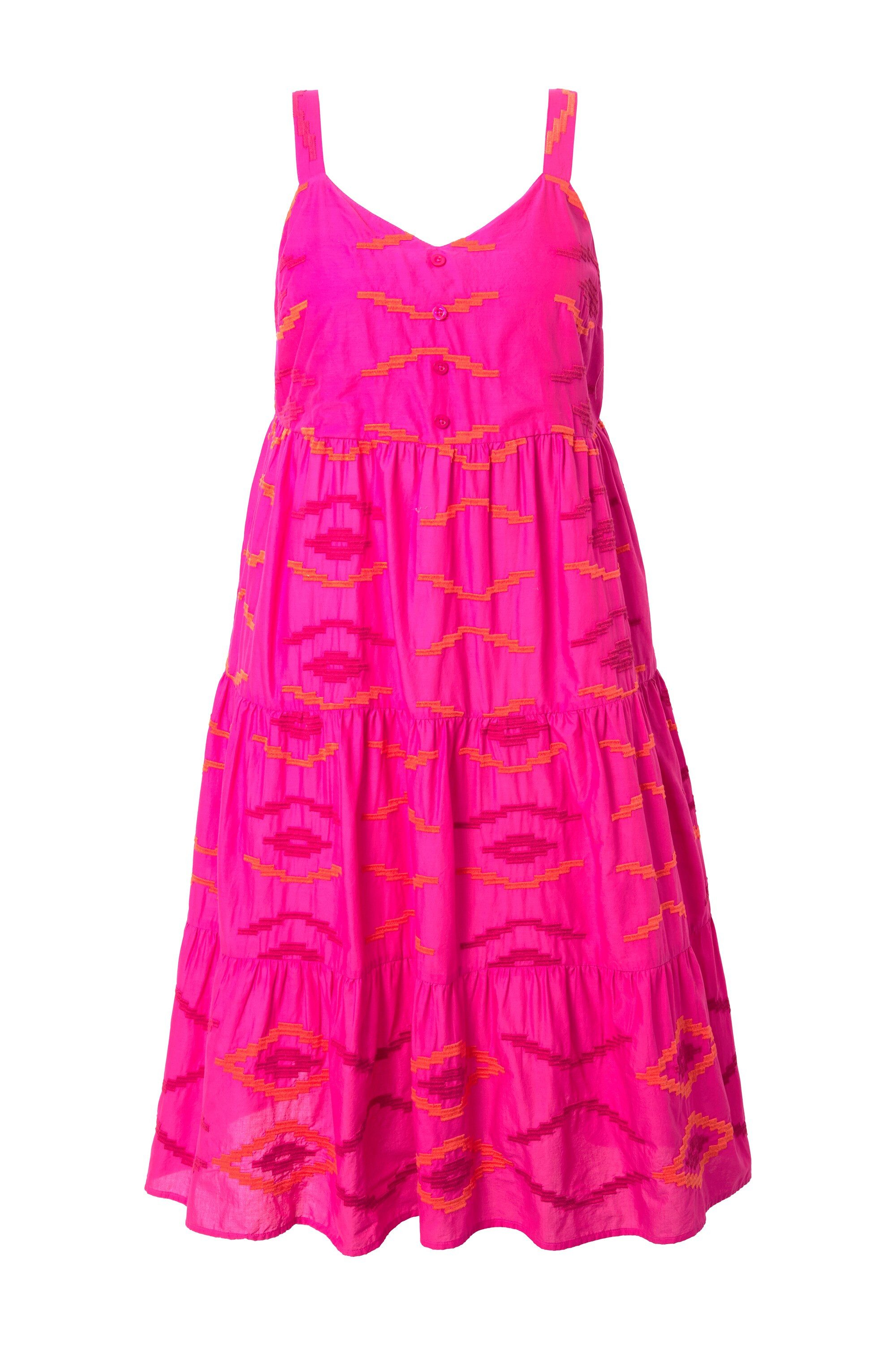Studio Untold Midikleid Midikleid A-Line Stickerei Volants – Bild 2 von 4