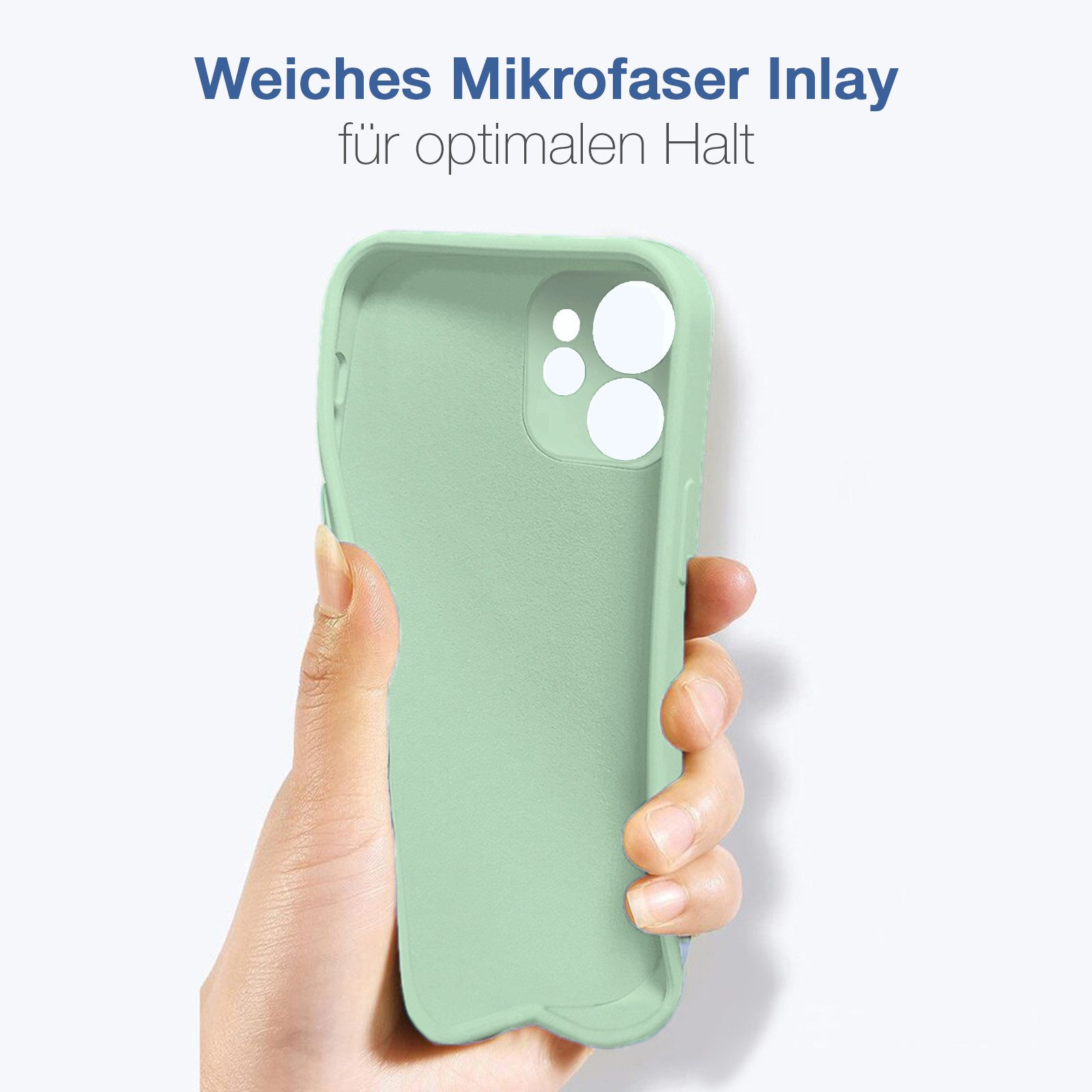 Tec-Expert Handyhülle SoftGrip Cover Hülle für Apple iPhone 12, Handy Case Bumper integrierter Kameraschutz flexibel