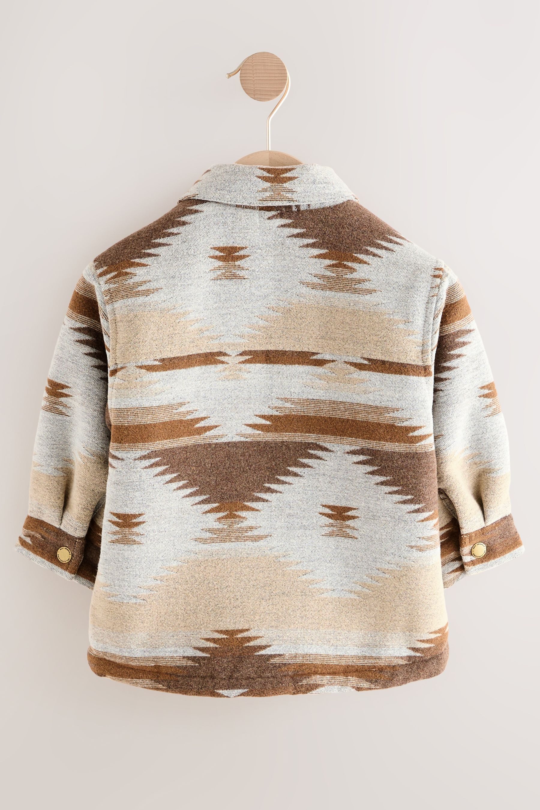 Next Hemdjacke Gemusterte Hemdjacke mit Teddyfellfutter (1-St)