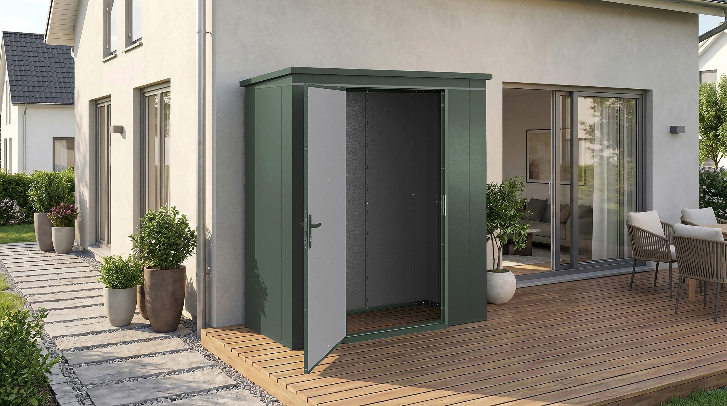weka Gerätehaus Gary 1, BxT: 192x98 cm, Metall pulverbeschichtet, Größe 1