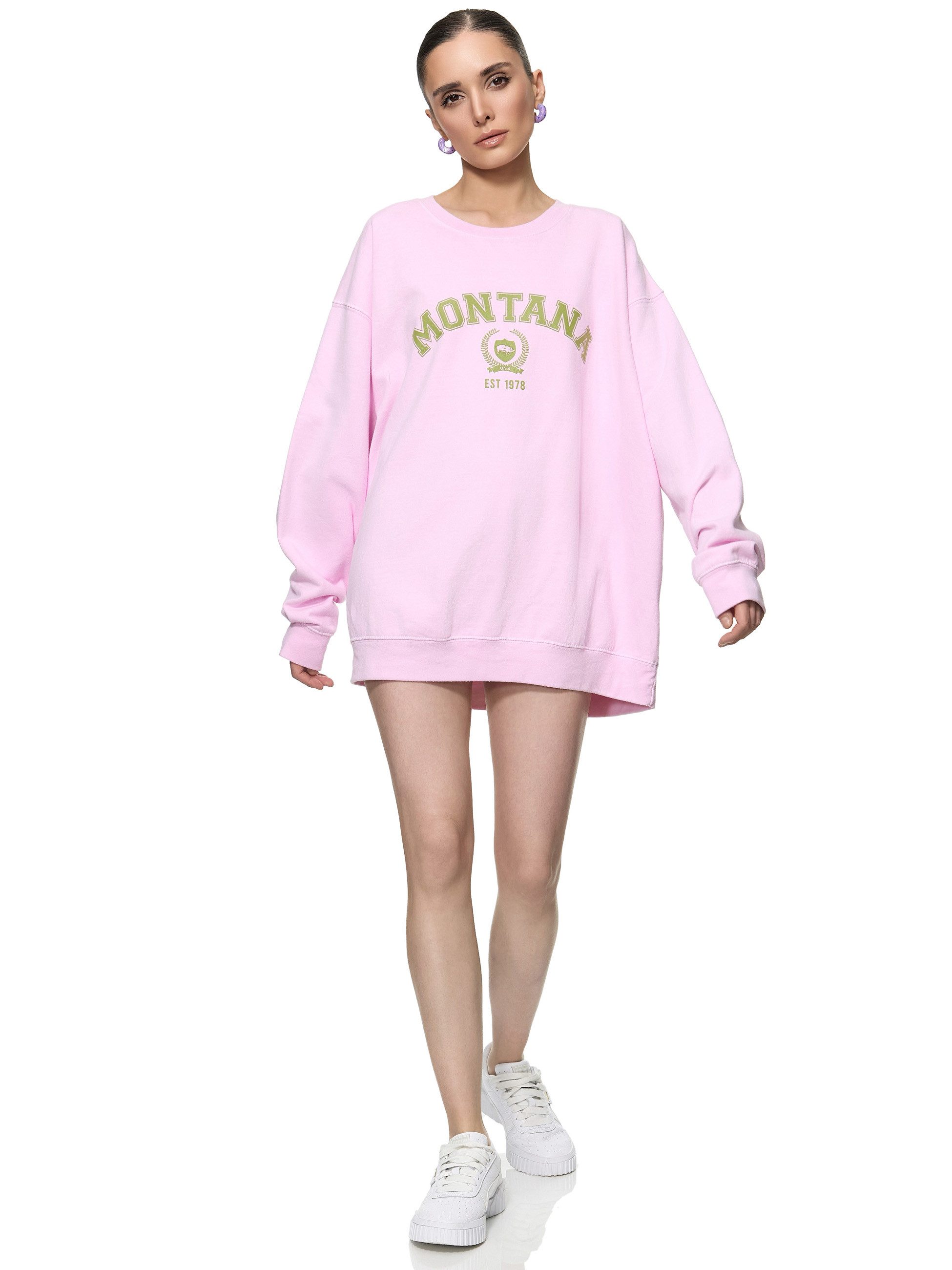 Worldclassca Sweatshirt Worldclassca Oversized Sweatshirt MONTANA Print Lan günstig online kaufen