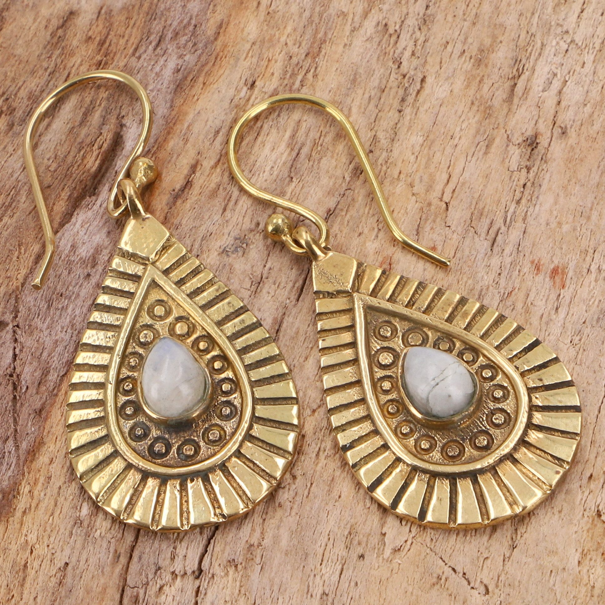 Guru-Shop Paar Ohrhänger Hängeohrring aus Messing, Boho Ohrringe -.. günstig online kaufen