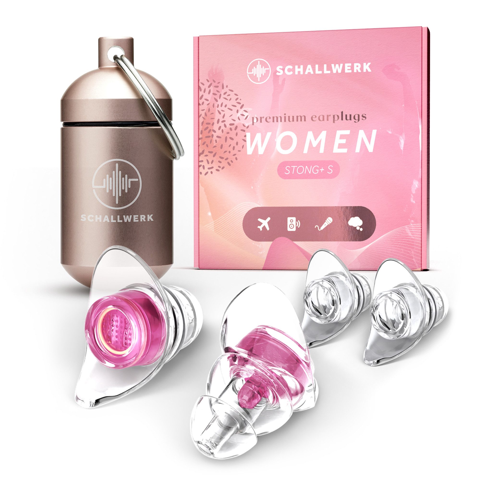 Schallwerk Gehörschutzstöpsel SCHALLWERK ® Women+ Gehörschutz Ohrstöpsel speziell für Frauen