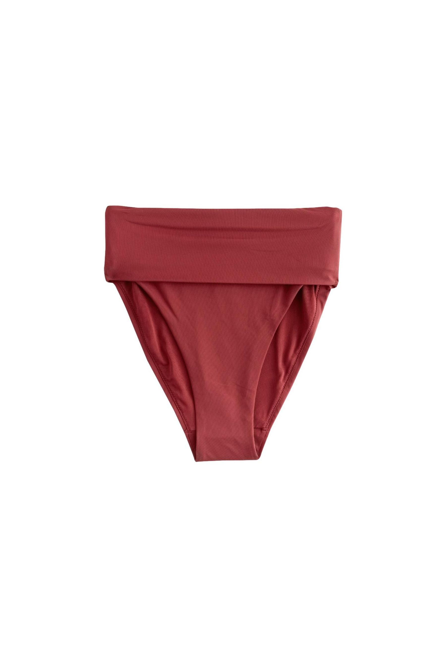 Highwaist-Bikini-Hose Bikinihose mit hohem Umschlagbund