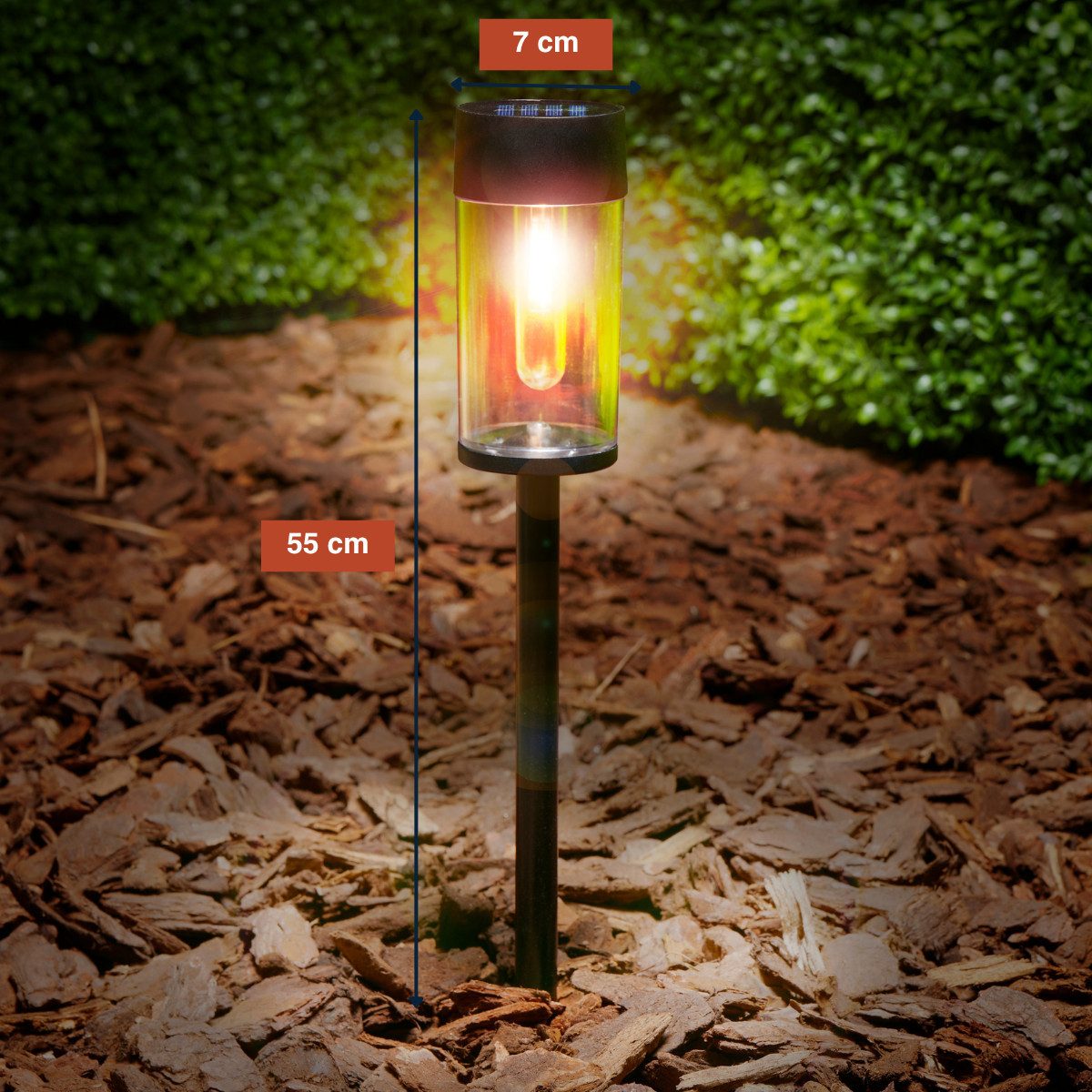 Grundig Gartenleuchte Grundig Solarlampen für Außen 2er Set - Solarleuchten Garten