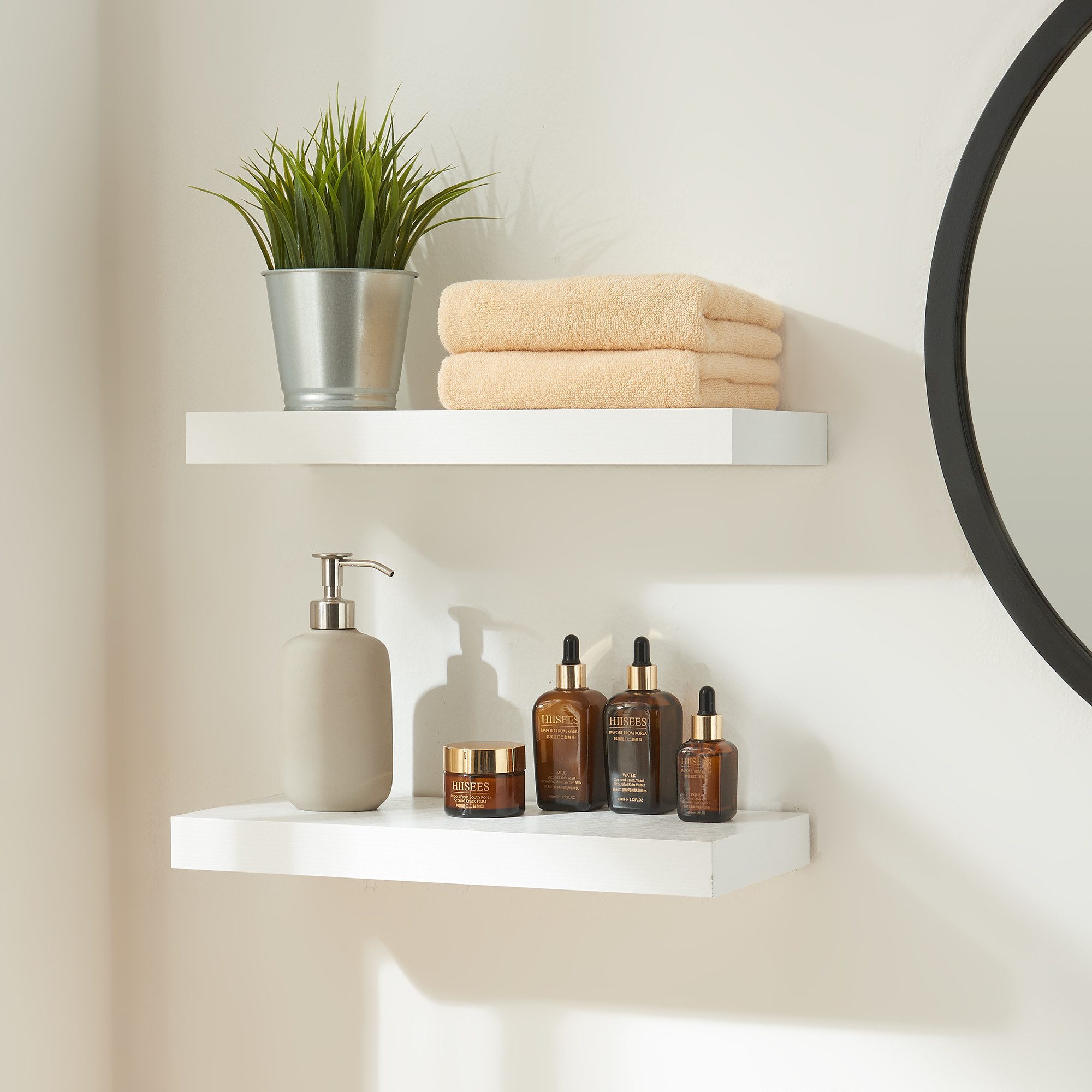 en.casa Wandregal, 2-tlg., »Stranda« 2er Set 40 x 17 x 4 cm Weiß günstig online kaufen