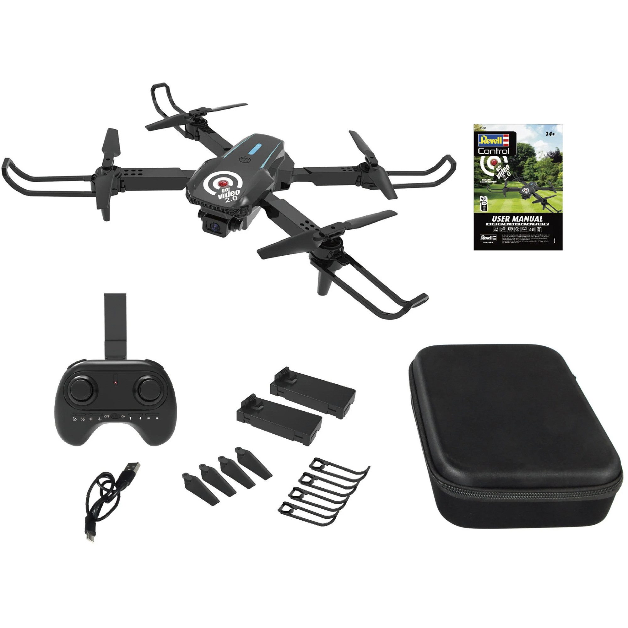Revell® Revell RC Quadrocopter GO! Video 2.0, Drohne Steinbaukasten