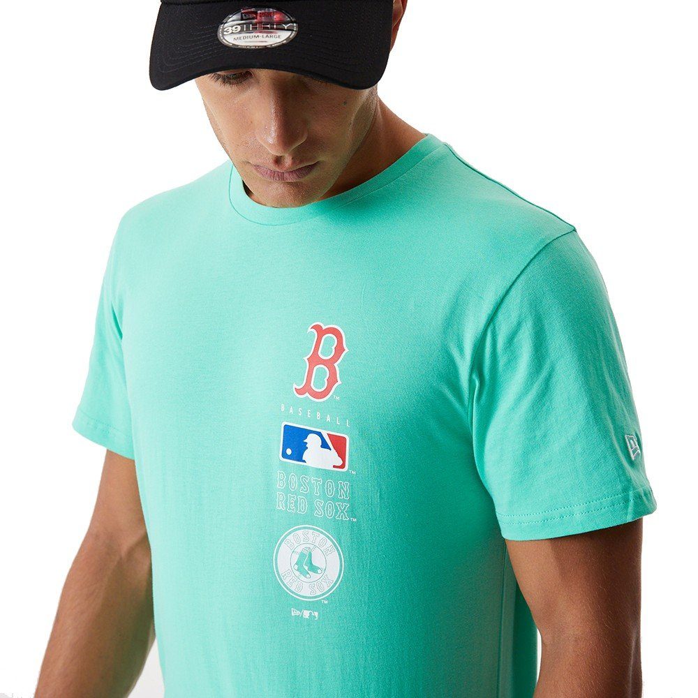 New MLB STACK LOGO Red Era Boston Print-Shirt Sox