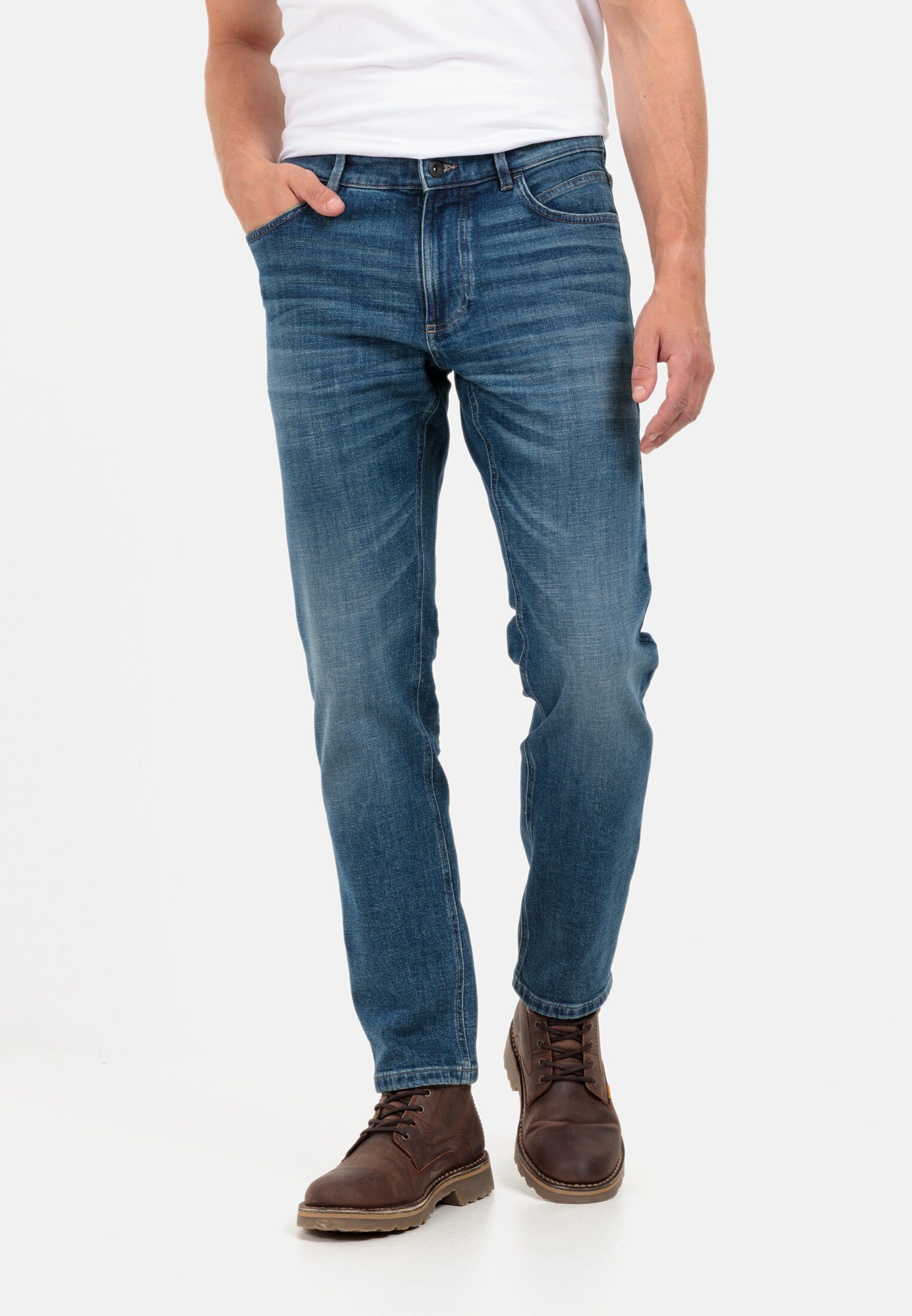 Camel Active Jeans Uomo - Denim Classico, Elasticità Bidirezionale, Tasca Posteriore Con Logo