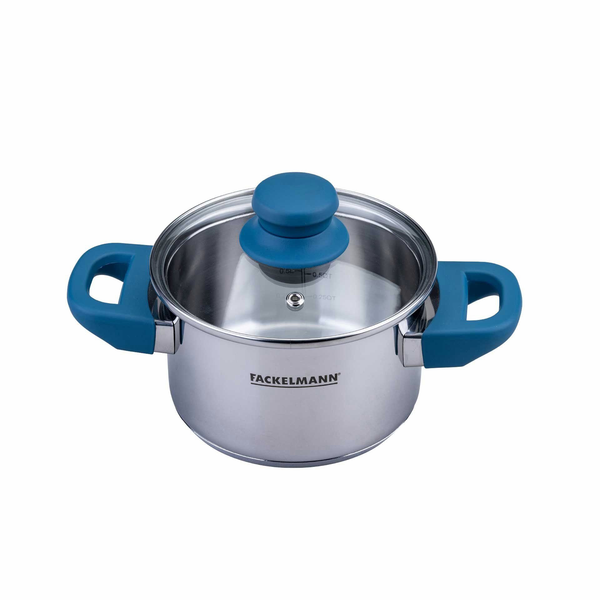 FACKELMANN Kochtopf Edelstahl Topf mit Deckel, Suppentopf, Induktionsgeeignet