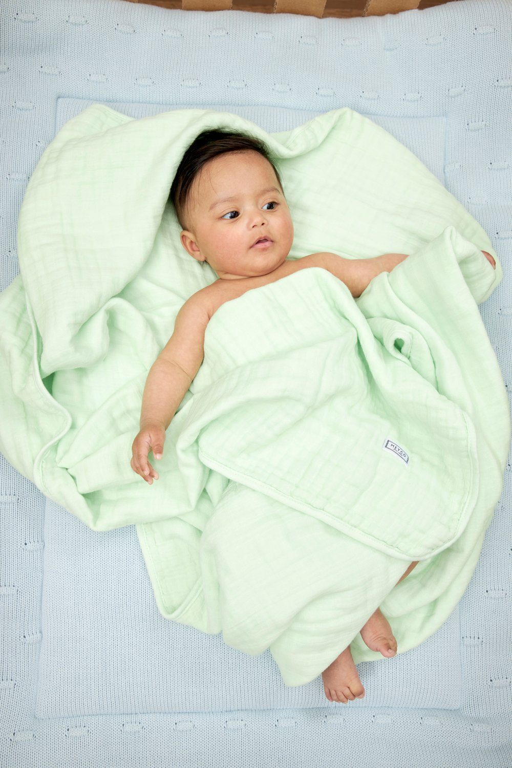 Soft Baby, Meyco Mint, Uni Babydecke 120x120cm