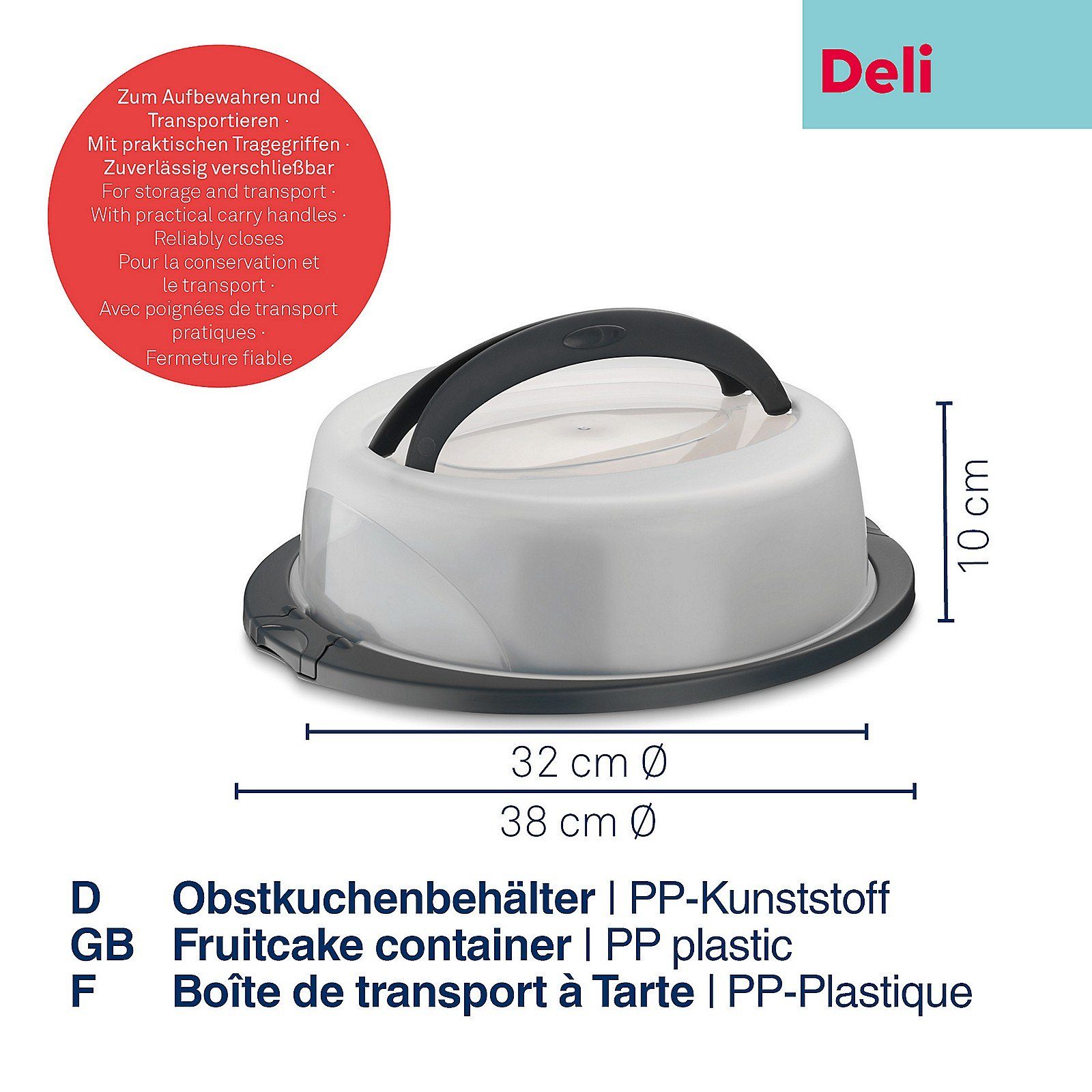 kela Kuchentransportbox Deli, PP-Kunststoff, Tragegriffe, temperaturbeständig von -40°C bis 100°C